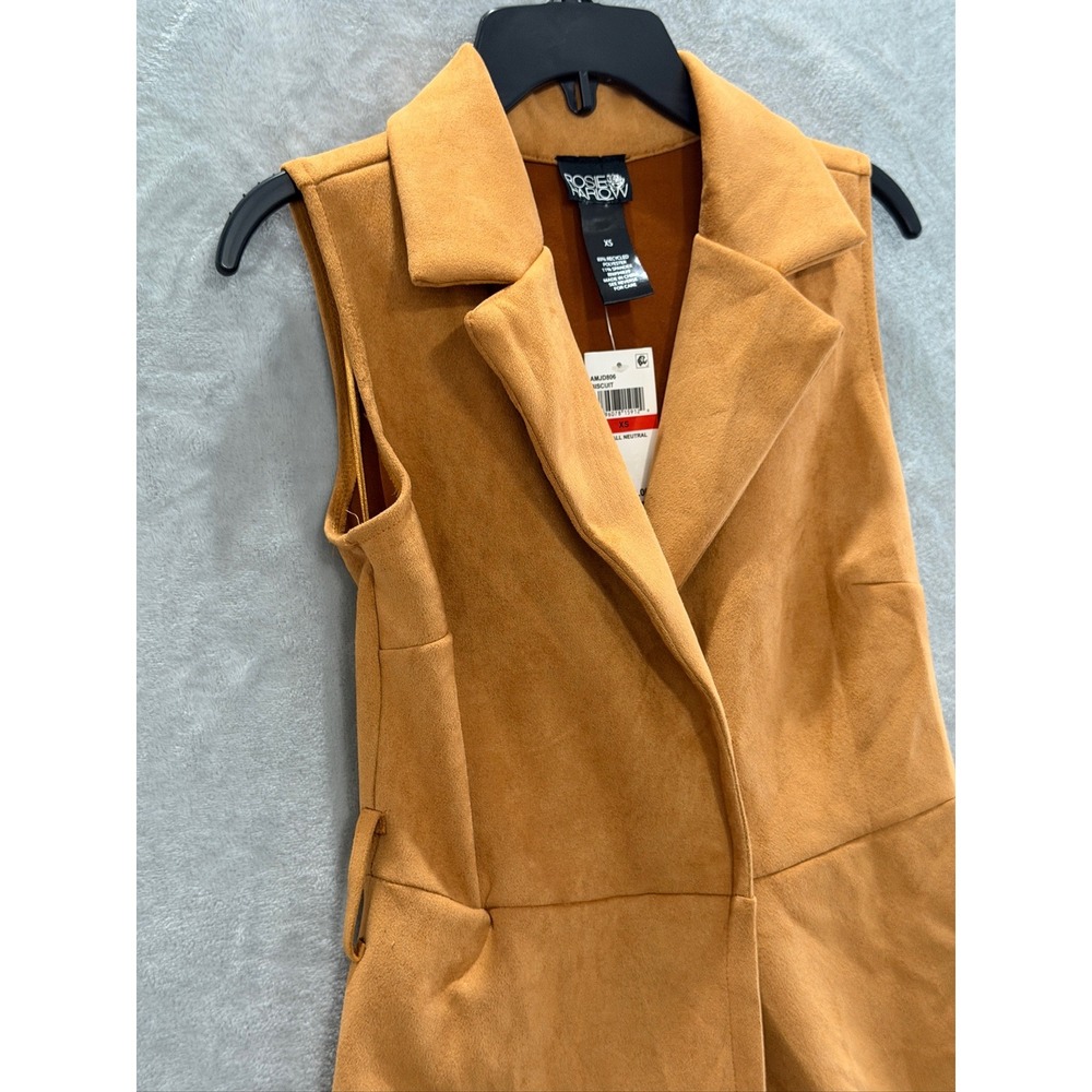 Rosie Harlow Planet Gold Juniors' Faux-Suede Sleeveless Jacket Midi Dress XS $69 - Picture 5 of 12